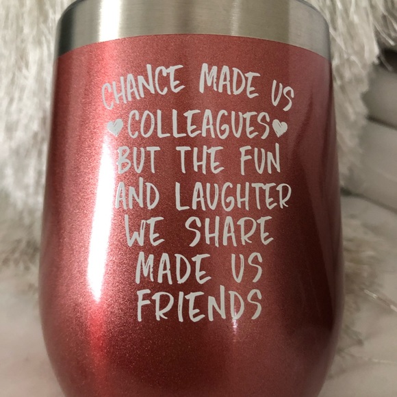 🐳”Colleagues” wine 🍷 tumbler in Nantucket Red metallic NEW in box with straw🐳 - Picture 2 of 6